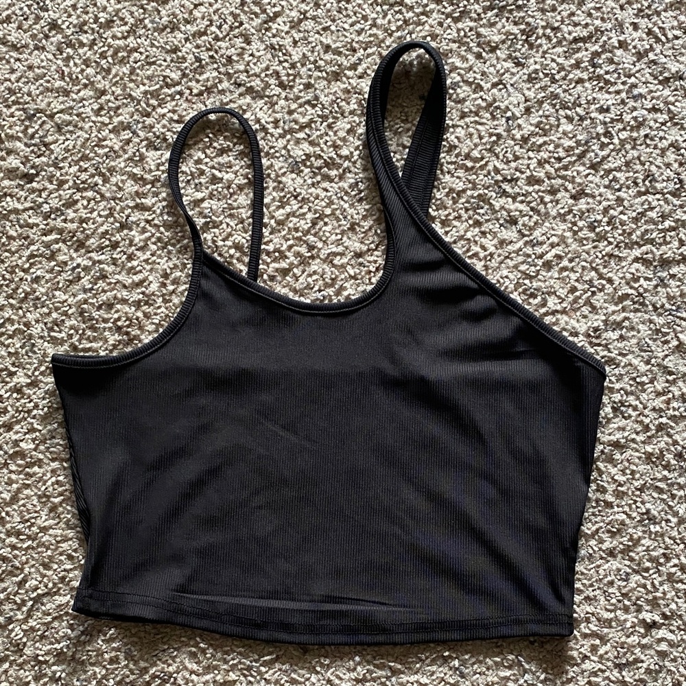 Black Asymmetrical Crop Top